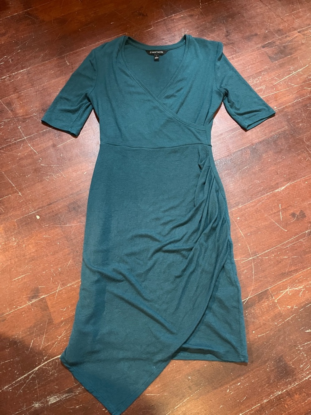 🌻3/$15🌻 41 Hawthorn Teal Asymmetrical Faux-Wrap Dress